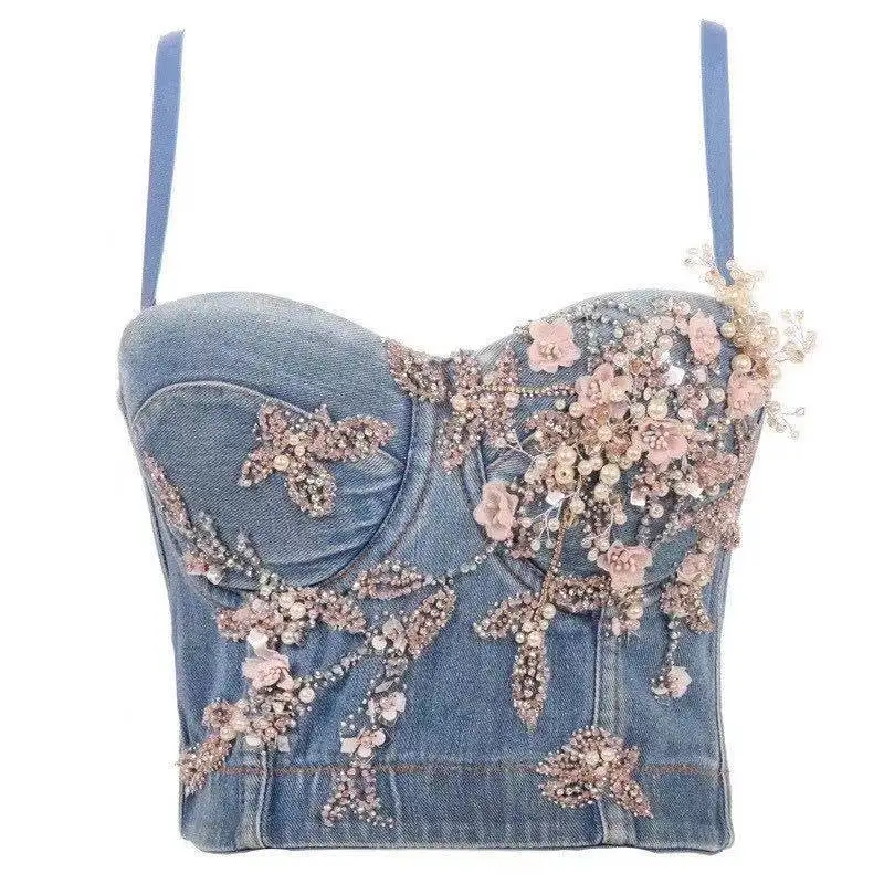 

Women Jeans Corset Outwear Tops Adjustable Strap Fashion Tops, Picture