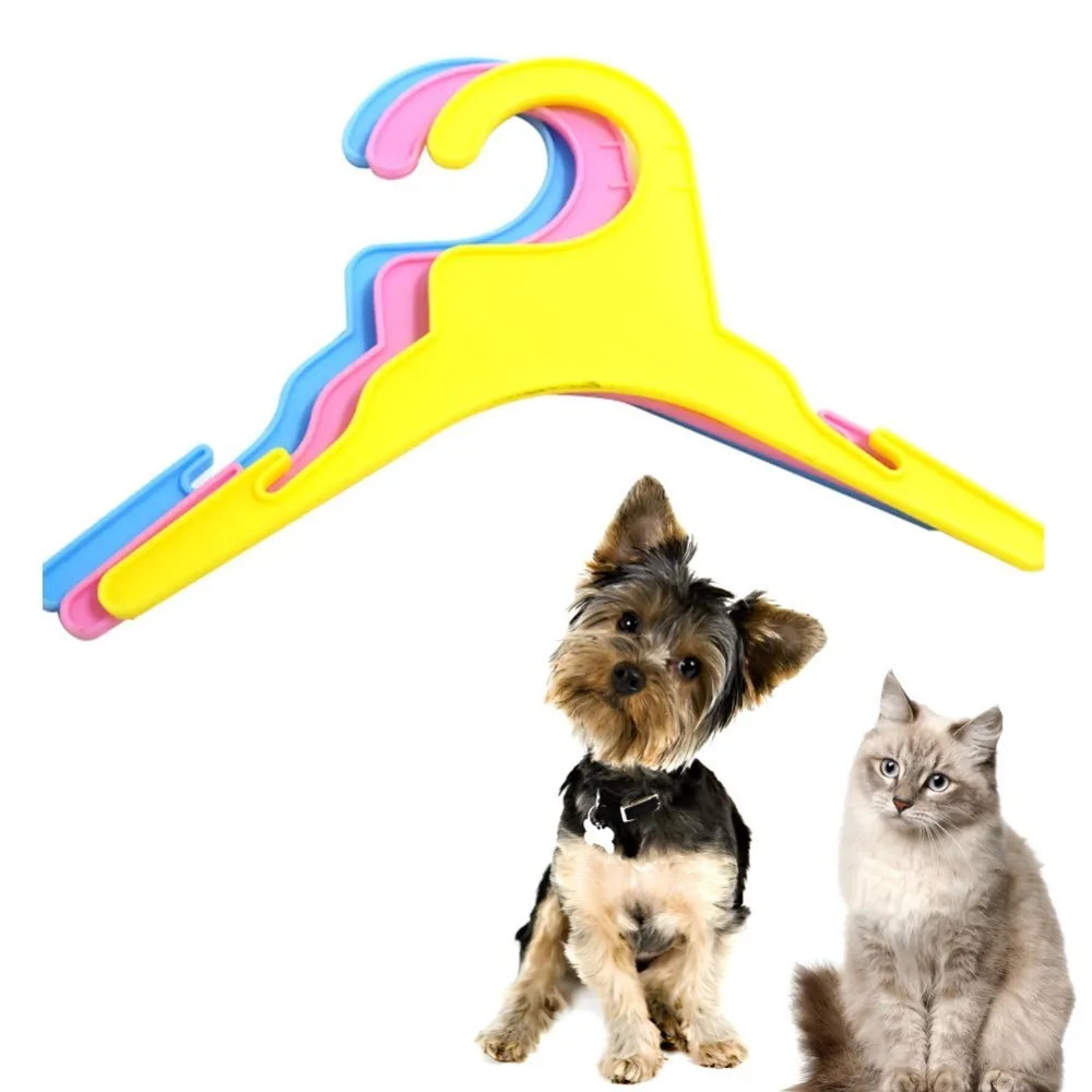 

High quality color fashion Pet Plastic Hangers Small Cat&Dog Cute Clothes Hangers Pet Clothes Accessories, Ren yellow blue