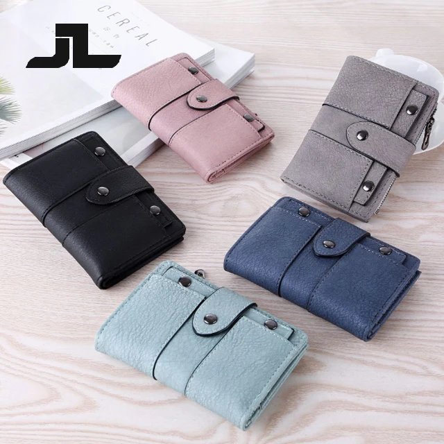 

Wholesale new ladies fashion high quality minimalist multifunctional luxury zipper purse women pu leather wallet