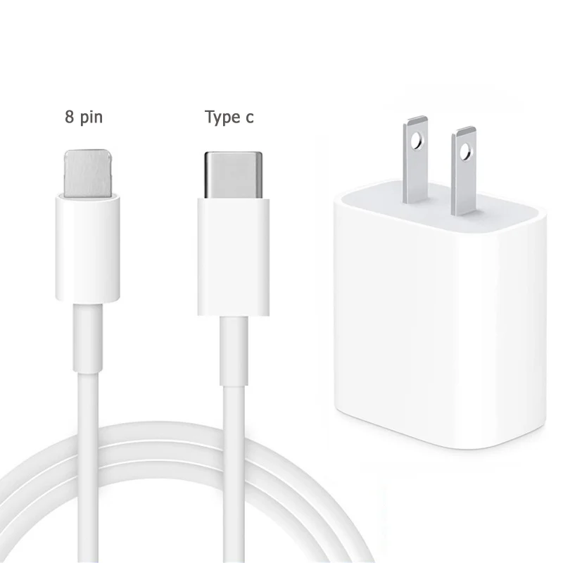 

New arrival 18W USB power adapter PD fast charging USB C to lightning Cable for iphone 11Pro Max 11 Pro 11 for Mac book