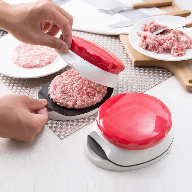 

Adjustable Hamburg Pressing Machine Manual Pressure Meat Filling Maker Creative Kitchen DIY Tools, As photo