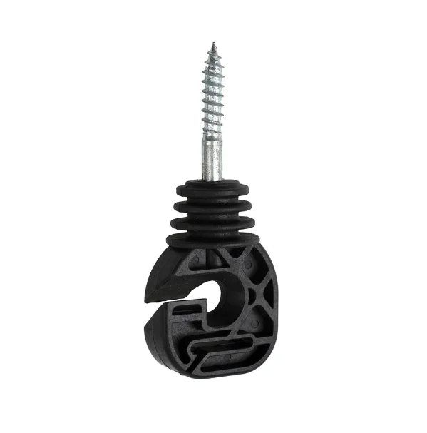 

Manufacturer Factory Price Husbandry/Animal Farm Wood Post Screw-In Ring Insulator INS080 Electric Fence Insulator, Black or customized