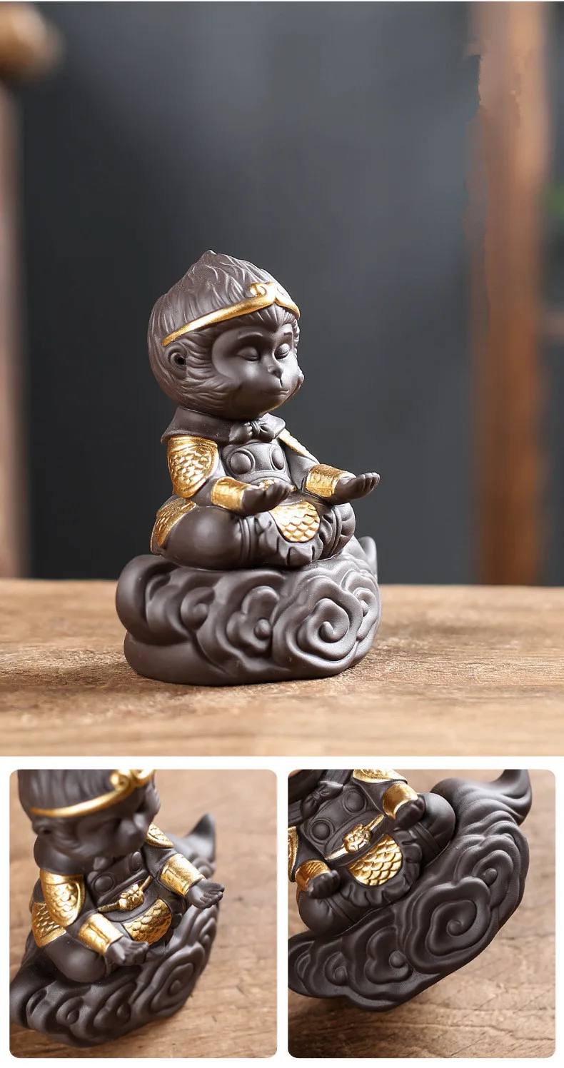 Pottery Monkey King Zen Boutique Tea Pet Chinese Purple Clay WuKong Tea Set