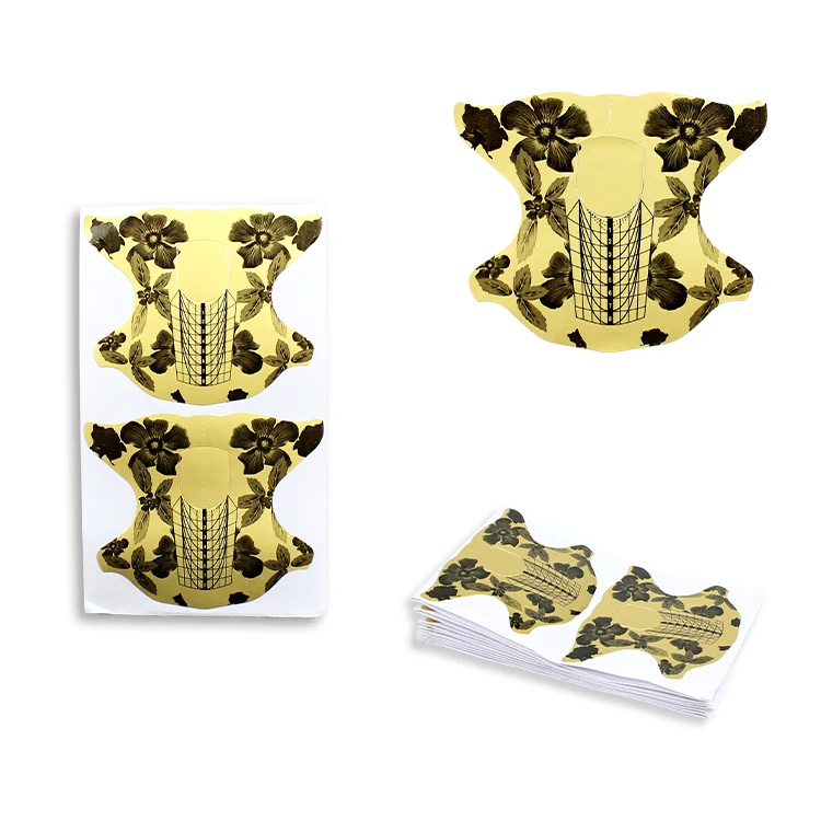 

High Quality UV Gel Gold Aluminium Nail Tip Extension Form Acrylic Nail Extension Form