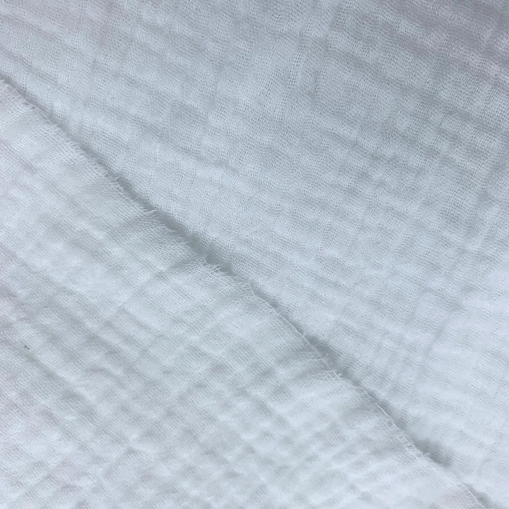 
Chinese supplier wholesale hot sale soft crinkle cotton double gauze dyed for baby diapers and dress clothing fabric 