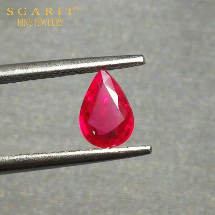 

SGARIT high quality genuine loose gemstone with wholesale price 0.668ct red natural ruby for jewelry making