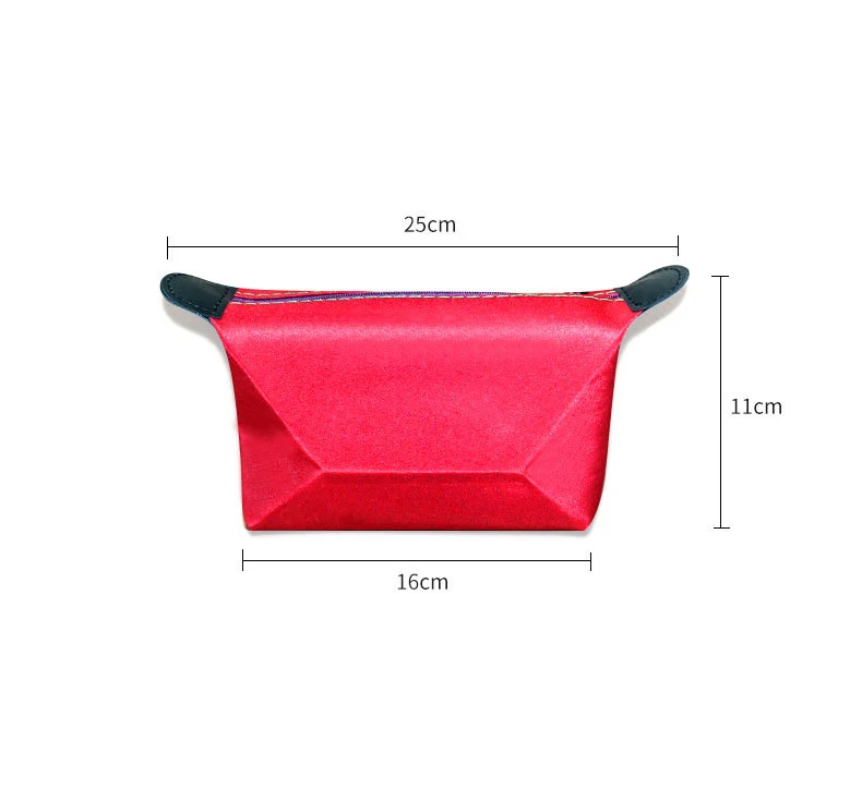 

Pure Color Customized Logo Style Dumpling Type Pattern Zipper Wash Bag Makeup Private Label Polyester Cosmetic Pouch, Customized color