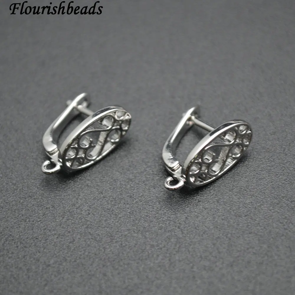 

Plain Gridding Oval Shape Dangle Earrings Hooks Jewelry Findings Accessories