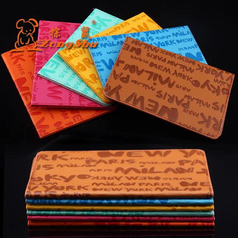 

Leather face letter English passport holder Travel Passport Holder Cover ID Card Bag Passport Wallet Hot Women & Men Fashion, As the picture