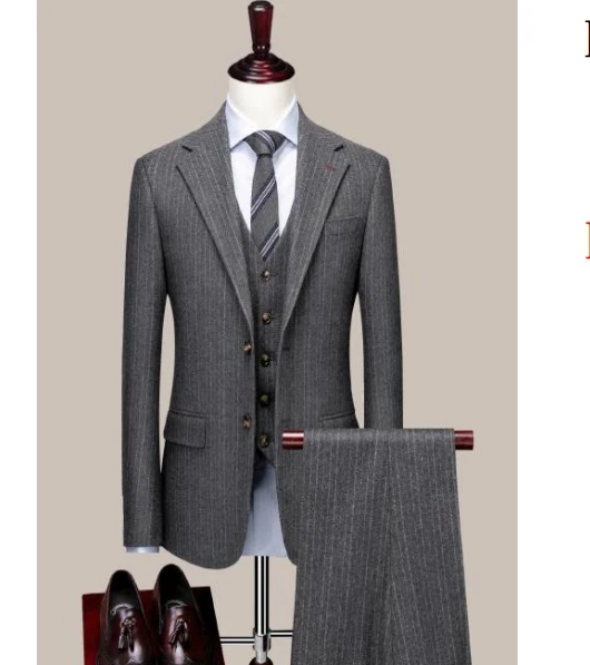 

Business Formal Men Suits One Button Men Suits 3 Pieces For Wedding Wear