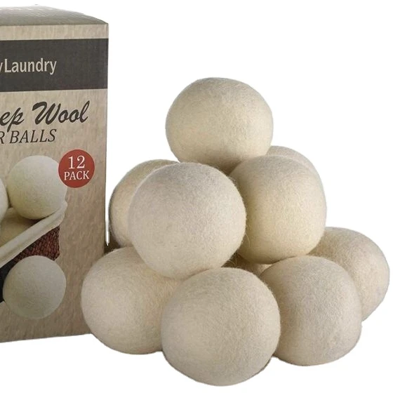 

Premium Organic Wool Dryer Balls - New 6-Pack of XL New Zealand Wool Dryer Balls for Baby Safe, Anti-Static