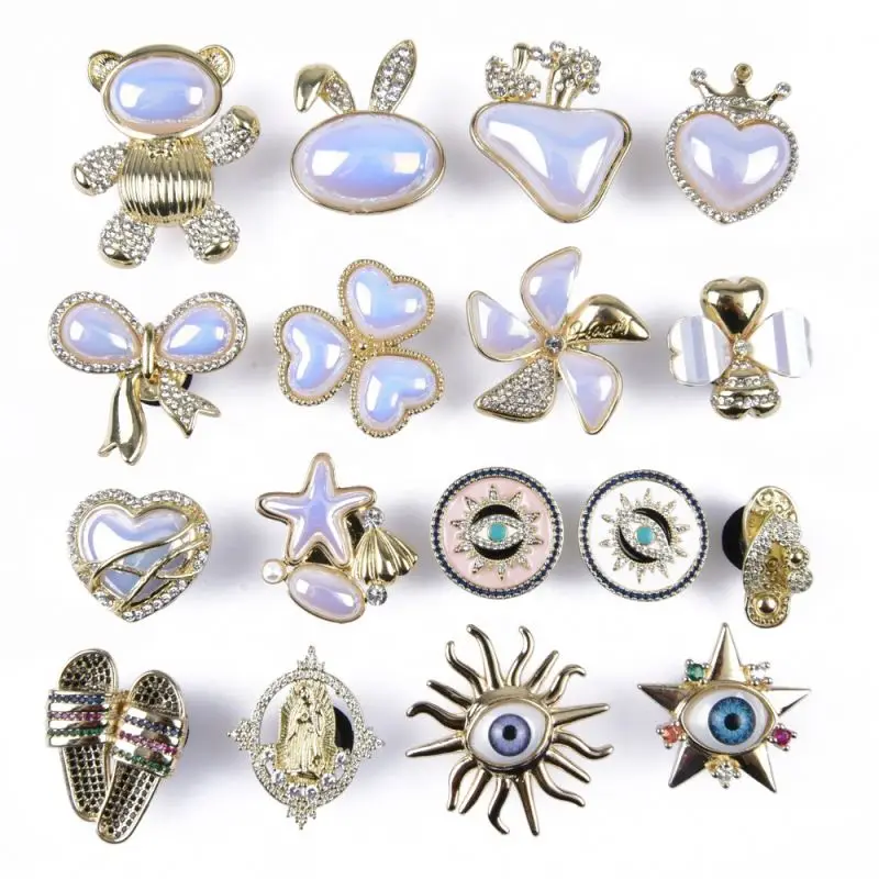 

New Design Custom PVC and High Quality Alloy Metal Designer Charms for Clog Sandal Shoe Decoration Girls Shoes Charms
