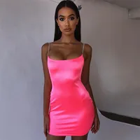 

Wholesale summer women trendy hot sexy candy neon green pink dresses