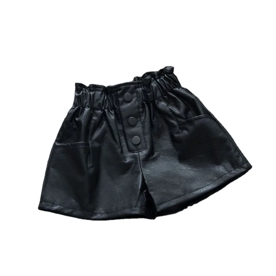 

kids girls leather shorts baby Spring baby clothes sassy outfit 2021 medium size winter thick P4344