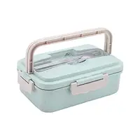 

BPA Free Leakproof Lunch Box Wheat Straw Dinnerware Food Storage Container Kids School Office Portable Bento Box