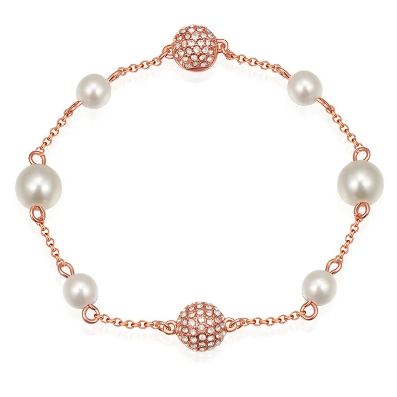 

Pearl Invisible Magnetic Clasp Bracelet Fashion Simple Women's Bracelet, Rose gold/silver