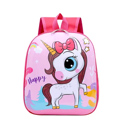 

2021New fashion kids smiggle school bag cartoon unicorn backpack shell mochila infantil boys and girls waterproof eva school bag, Pink,yellow,red,blue,deep blue