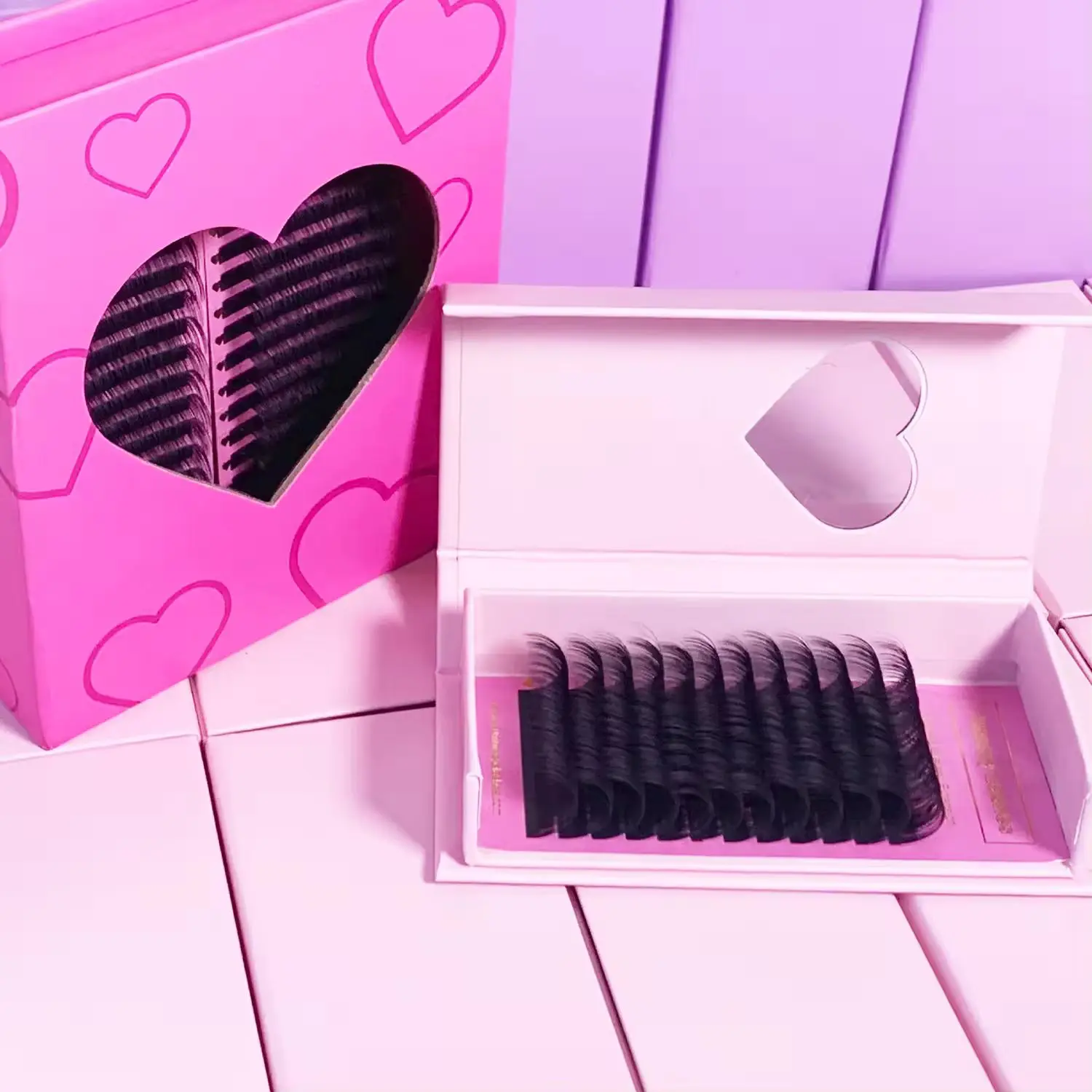 Wholesale Dark Matte Black Cashmere Lash Trays 0.03 0.05 0.07 Individual Volume Eyelash Extension Custom logo and Packaging