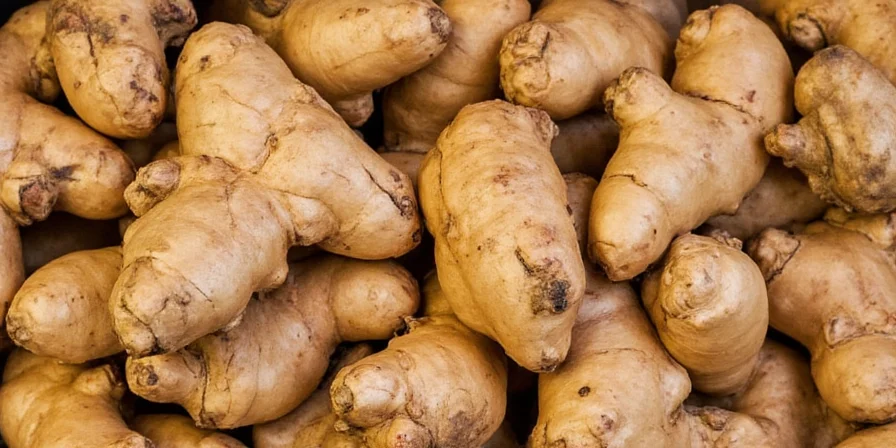 Fresh grated ginger on cutting board