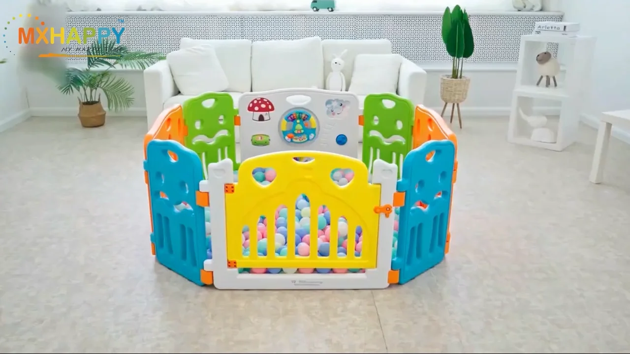 MH21-6+2  Baby Playpen Baby Safety Playpen Play Yard Fence  Kids 8 Panel Activity Safety Play Center Yard Home Indoor