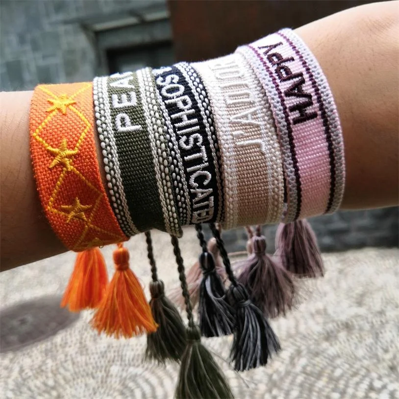 

Moyamiya costume jewelries logo wristband bangle jewelry tassel woven friendship bracelet top sellers amazon, As picture or customized