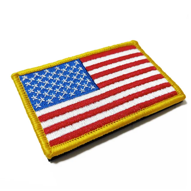 

American flag embroidery patch 8*5cm hook and loop backing USA patch