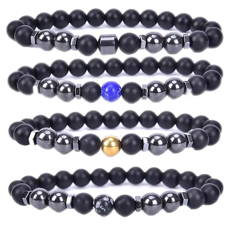 

SC Latest Anxiety Stress Triple Protection Anklet Bracelet Adjustable Natural Anti-swelling Black Obsidian Beads Anklets Women, Black, white, gold, silver, blue, purple