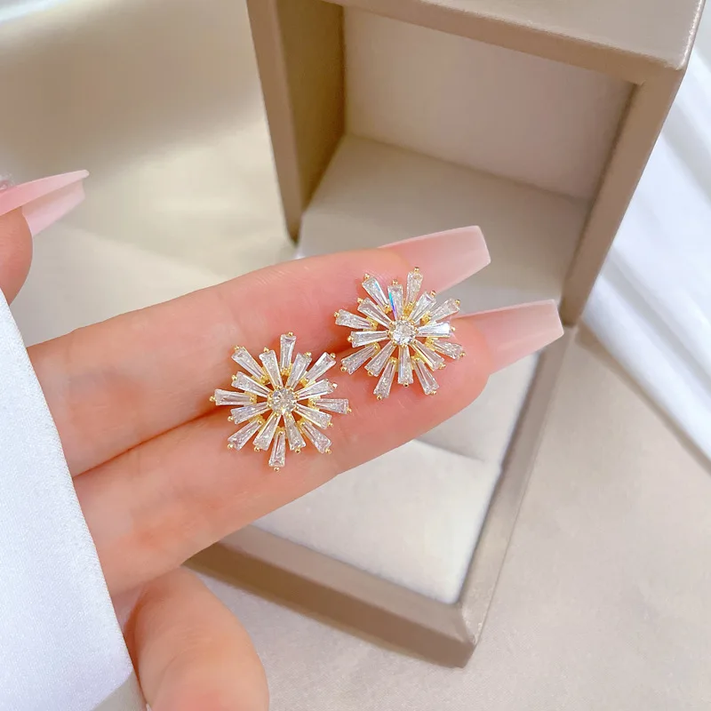 

Wholesale Multi Styles Earrings Gold Plated Butterfly Flower Stud Earrings Pink White Zircon Earrings For Women