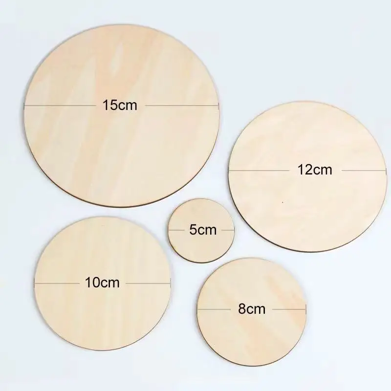 

Factory Direct Sale Natural Unfinished Wood Rounds Round Wood Cutouts for Painting/DIY Craft/Decoration