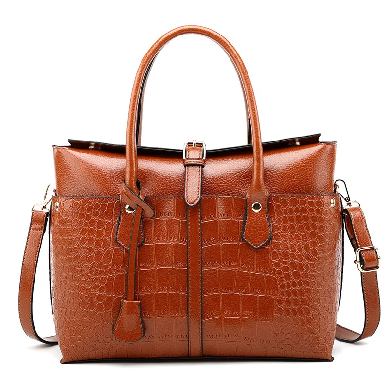 

Hot Selling Ladies Bags High Quality Women Handbags Crocodile Pattern Fashion Shoulder Women Business Bag Luxury, Wine red/green/black/brown