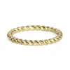 Minimalist jewelry 925 solid silver gold plated 2mm twisted ring