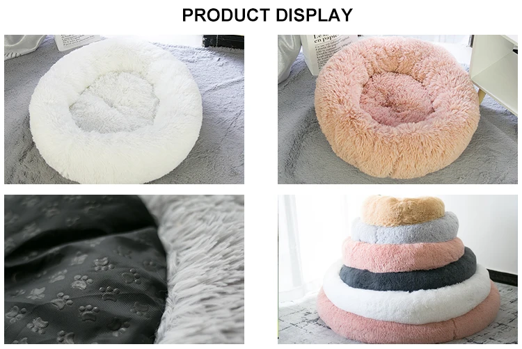 Innovative Pet Products Deluxe Calming Raised Plush Felt Large Round Luxury Dog Cat Pet Bed for Sale