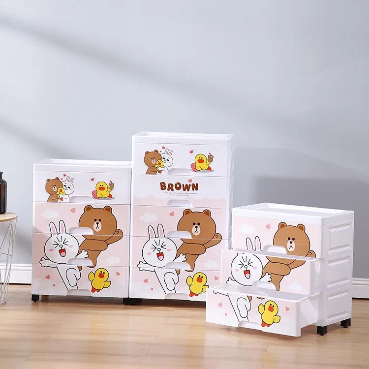 

Hot Sale Storage Cabinet Plastic 5 Drawers Cabinet, Small animal,happy bear