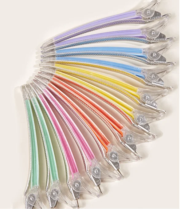 

Crystal clear traceless hair clips salon partition positioning hair clippers styling grips