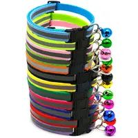 

Neck adjustable 12 colors reflective cheap cat collar with bell