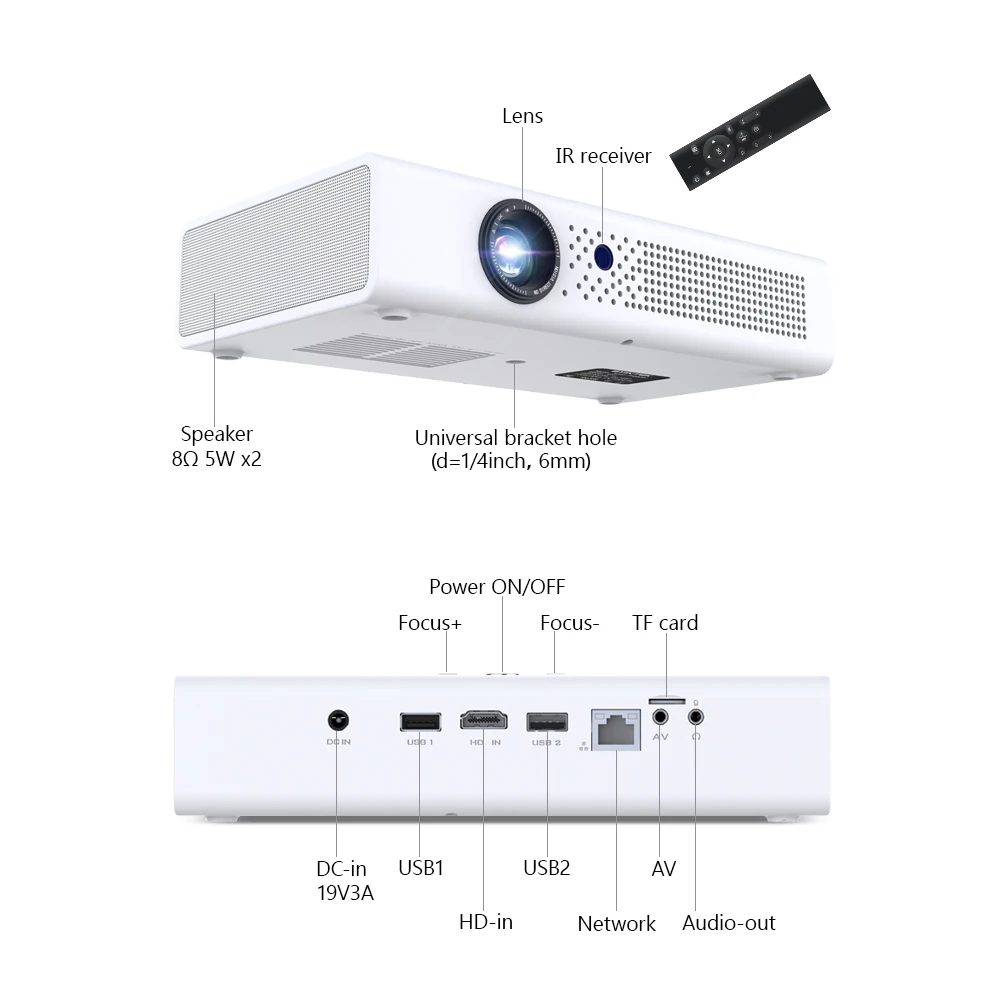 

BYINTEK R19 600 ANSI 100% Off-axis Portable Android DLP Proyector