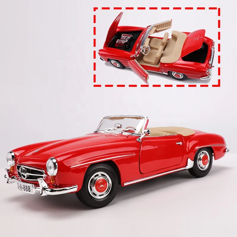 118 Scale Metal Car 1955 Classical Model 190sl Die Cast Car Model