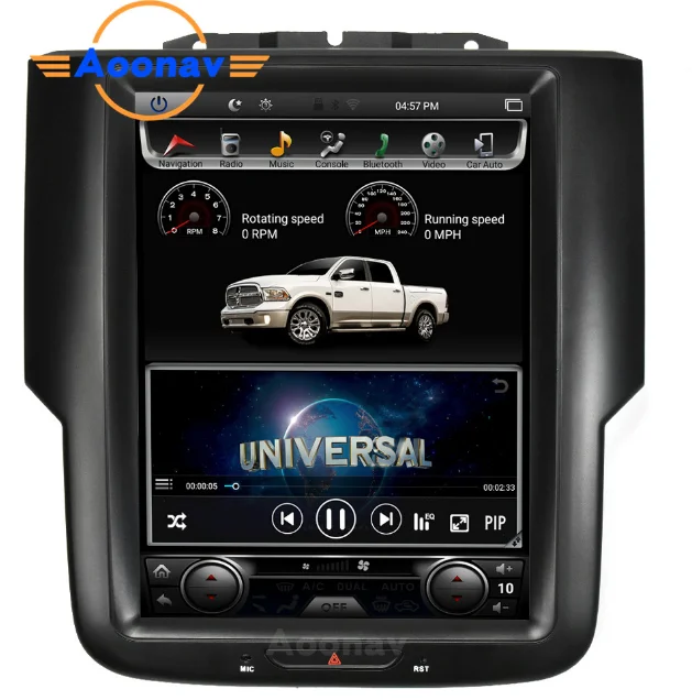 Aoonav Car Multimedia Gps Navigation Auto Radio 12.1 Inch For Dodge Ram