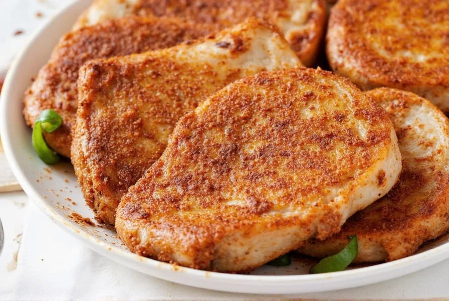 Crispy breaded pork chop on a plate