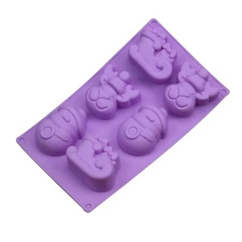 

Silicone Christmas 6 Cavity Frosty the Snowman Cake Molds, Random