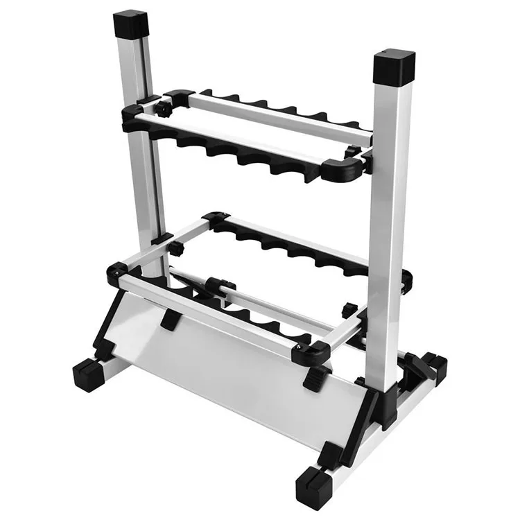 

WEIHE Aluminum alloy 2 kg silver 12pcs rod stand fishing rod display rack
