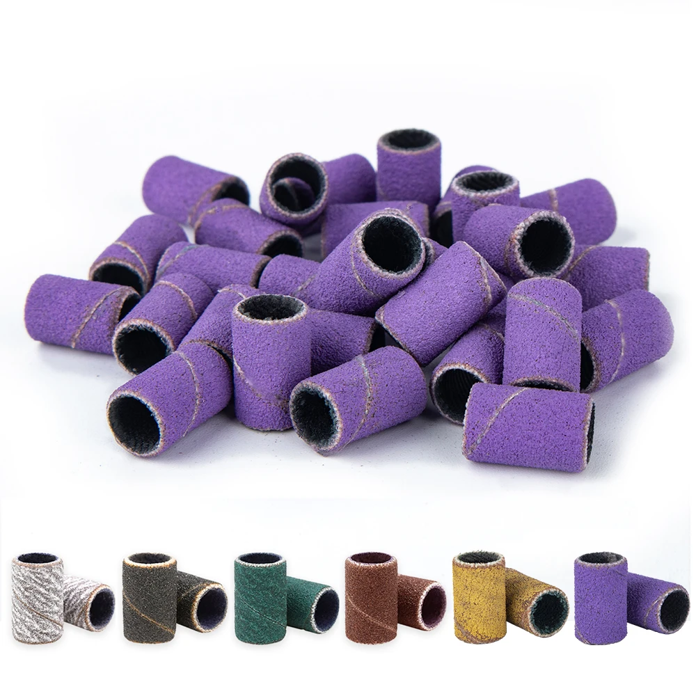 

Nano Polish Remover Nail 180 Sanding Bands For Nail Drill Bits, Brown;green;white;zebra;purple;yellow;blue;black