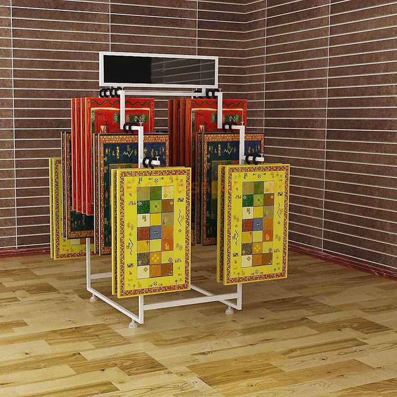 Free Standing Hanger Carpet Rug Rack Large Area Display Stand For Sale