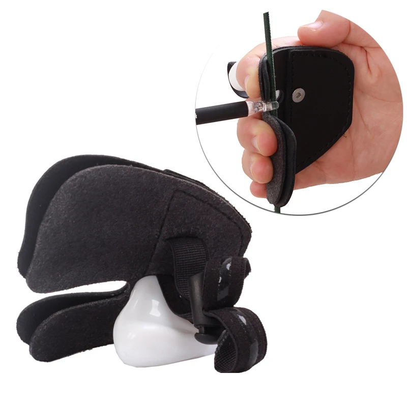 

Bow and Arrow Hunting Shooting Finger Guard Recurve Bow Protector Finger Tab, Black