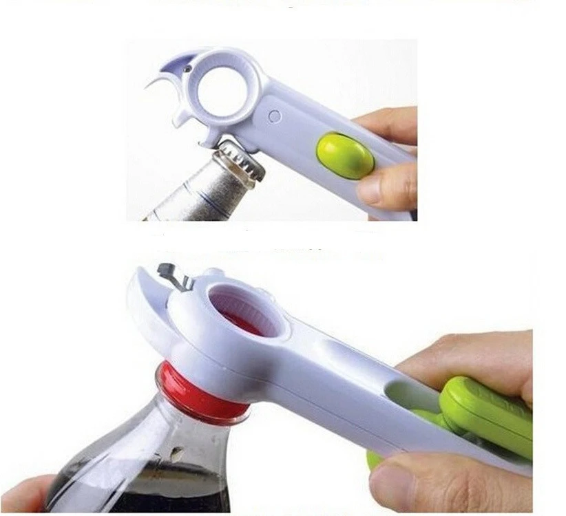 

1PC Canned Fruit Opener Multi-Function 7 in 1 Bottle Opener Soda Tab Opener Make-up Tools Kitchen Tool Accessories, As photo