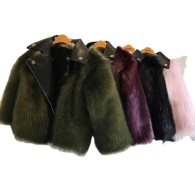 

2021 new fashion Baby Winter Outerwear Coats Children Fur fur Coat Faux Fur Fabric Clothes Fashion Coat 2-10Year for kids girls