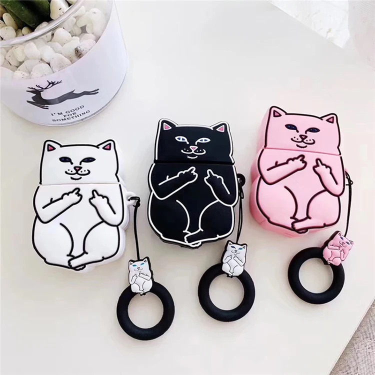 For Airpods Case Keychain Tpu Airpods Case Cat Airpod Case