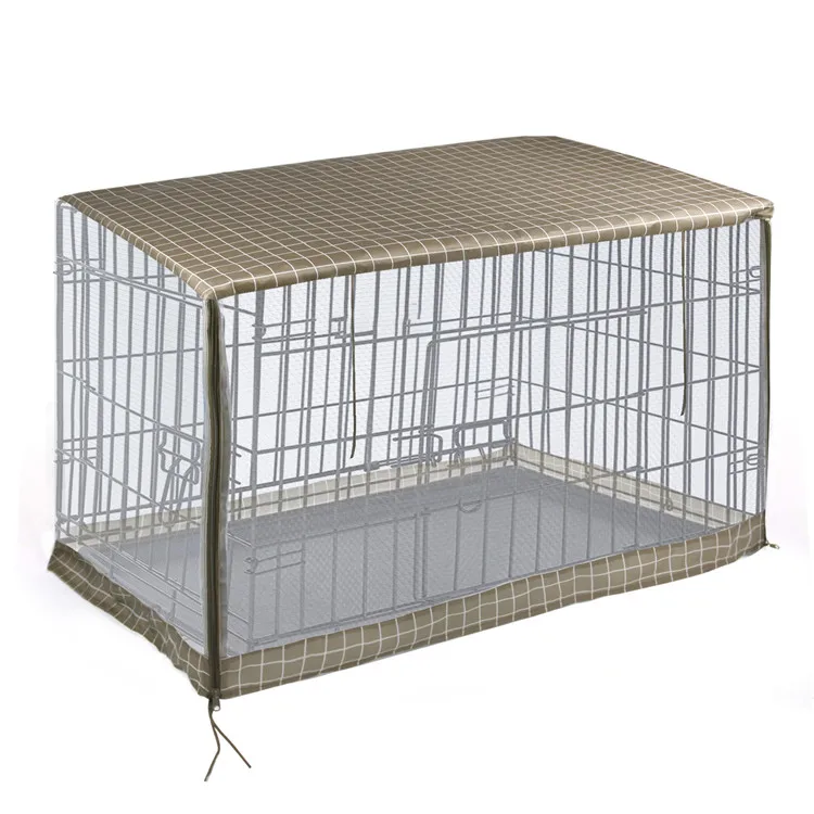 

Outdoor Wholesale Foldable Breathable Lightweight Dustproof Pet Dog Crate Cage Kennel Mosquito Net Cover, Plaid