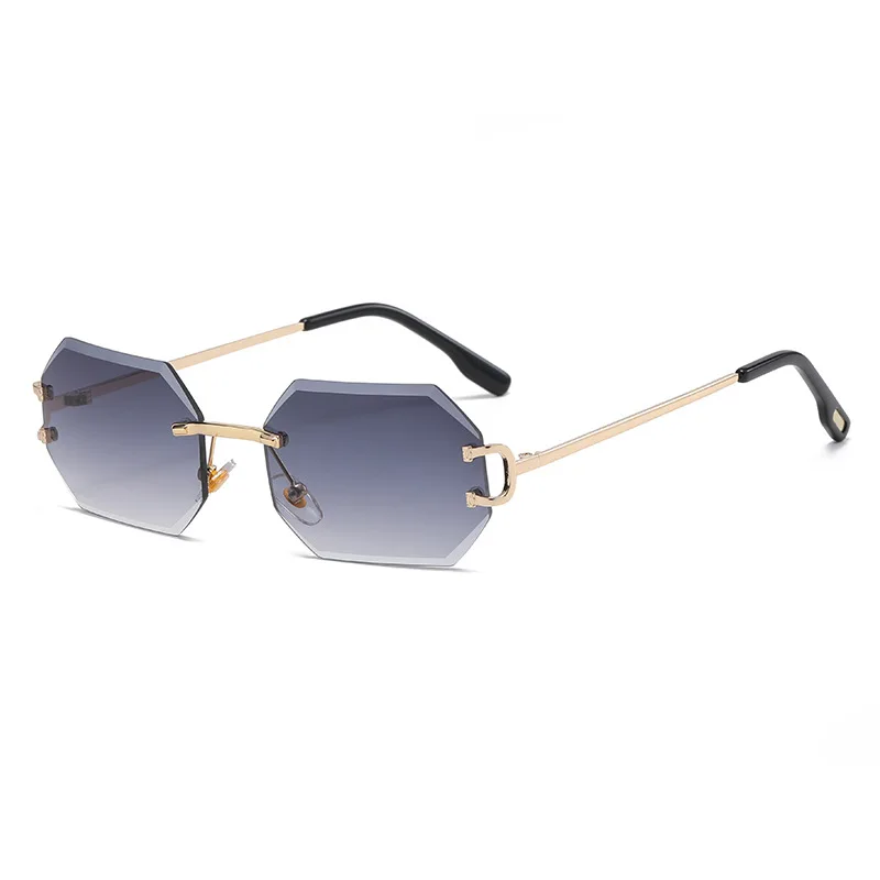 

Superhot Eyewear 69416 Fashion 2022 Retro Tinted Small Rectangle Rimless Sunglasses