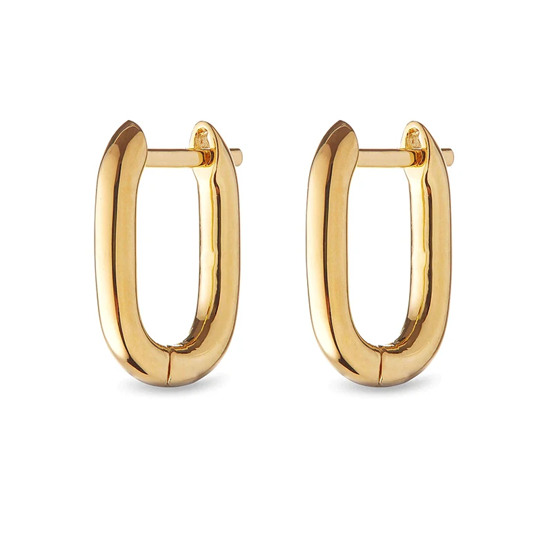 

Gemnel fashion women 925 silver 18k yellow gold classic huggie hoop earrings